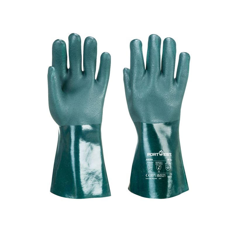 Dvakrát máčené PVC rukavice 35cm - 1