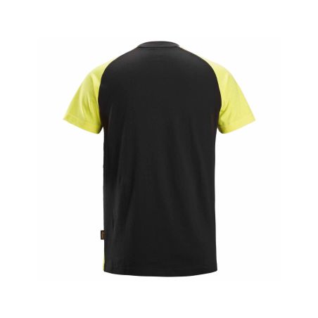 Triko s krátkým raglánovým rukávem černo/žlutá - 2