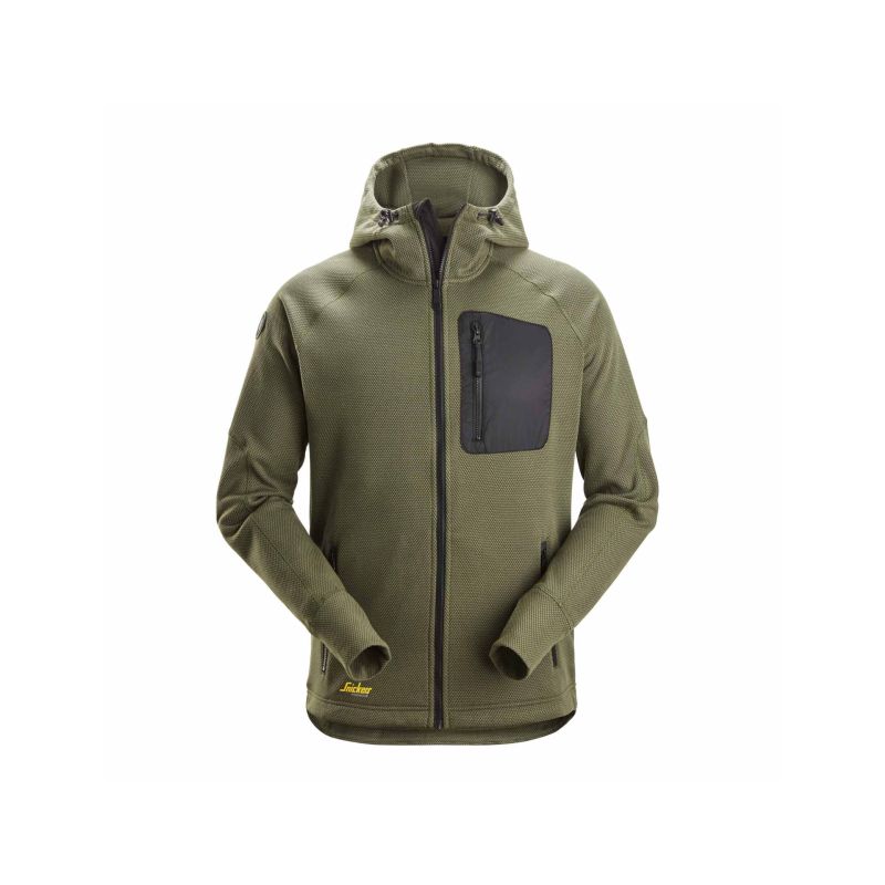 Mikina s kapucí FlexiWork Mesh khaki - 1