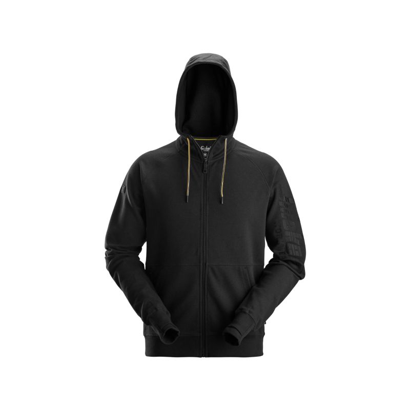 Mikina Snickers Workwear na zip s kapucí černá - 1