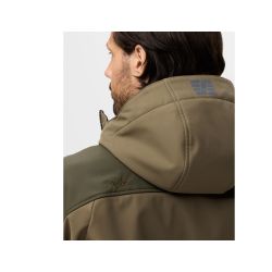 Softshellová bunda AllroundWork Stretch s kapucí khaki - 6