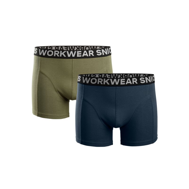 Bavlněné boxerky, khaki/modré dvojbalení - 1