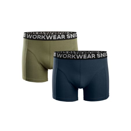 Bavlněné boxerky, khaki/modré dvojbalení - 1