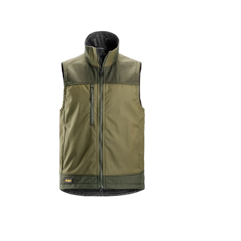 Softshellová vesta AllroundWork Stretch khaki - 1