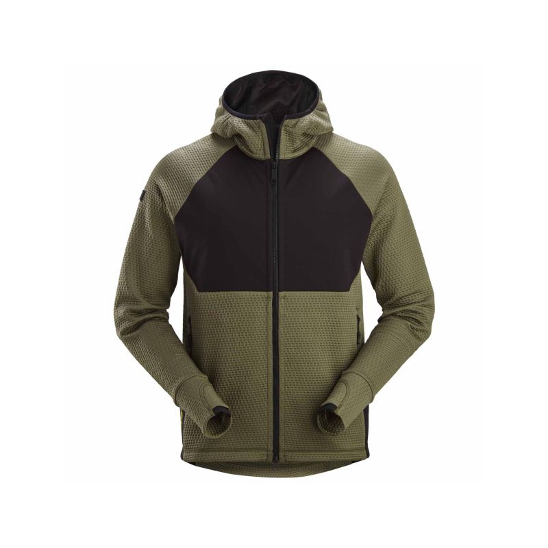 Mikina FlexiWork Active Comfort s kapucí khaki/černá - 1