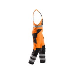Reflexní pracovní kalhoty s laclem třída 2 oranžové - 4