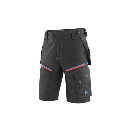 Kraťasy CXS LEONIS, pánské, černé s modro/červenými doplňky - 1