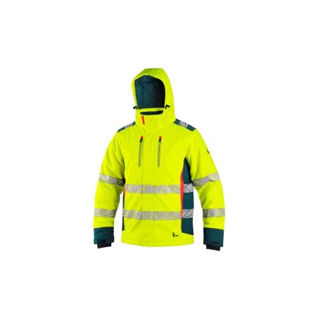 Bunda CXS BEDFORD WINTER, výstražná, zimní, pánská, softshell, žluto-petrolová - 41