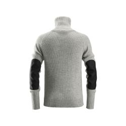 Svetr vlněný s ½ zipem šedý - 2