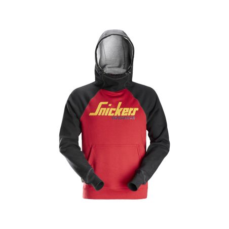 Mikina s kapucí a logem červenočerná - 1