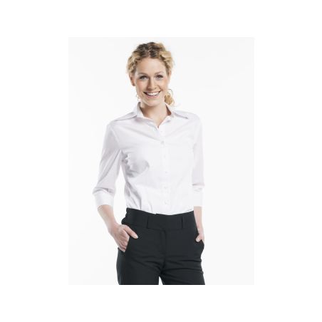 Women White Stretch 3/4 Sleeve - 1