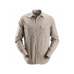 Košile kostkovaná AllroundWork béžová - 1