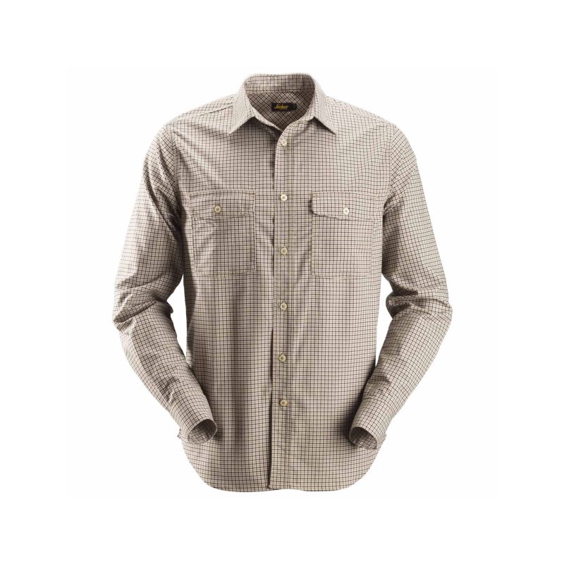 Košile kostkovaná AllroundWork béžová - 1