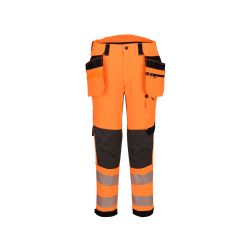 EV4 strečové pracovní kalhoty s vysokou viditelností s odnímatelnými kapsami třídy 2 - 1