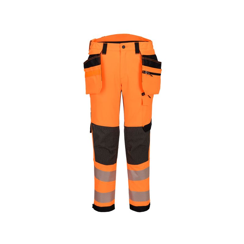 EV4 strečové pracovní kalhoty s vysokou viditelností s odnímatelnými kapsami třídy 2 - 1