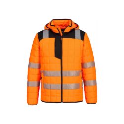 PW3 prošívaná bunda se čtvercovým vzorem s vysokou viditelností - 1