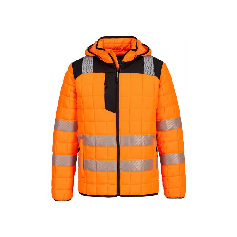 PW3 prošívaná bunda se čtvercovým vzorem s vysokou viditelností - 1