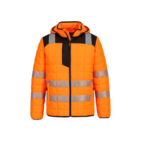 PW3 prošívaná bunda se čtvercovým vzorem s vysokou viditelností - 1