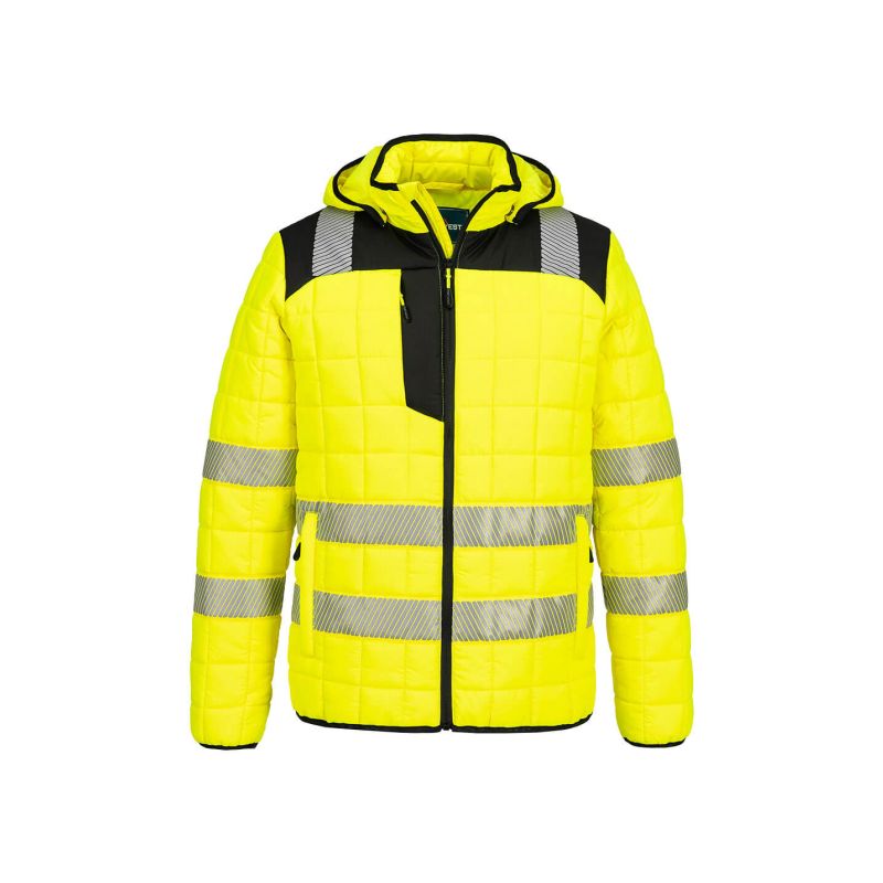 PW3 prošívaná bunda se čtvercovým vzorem s vysokou viditelností - 2