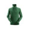 Vlněný svetr s ½ zipem zelený - 1