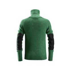 Vlněný svetr s ½ zipem zelený - 2