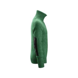 Vlněný svetr s ½ zipem zelený - 3