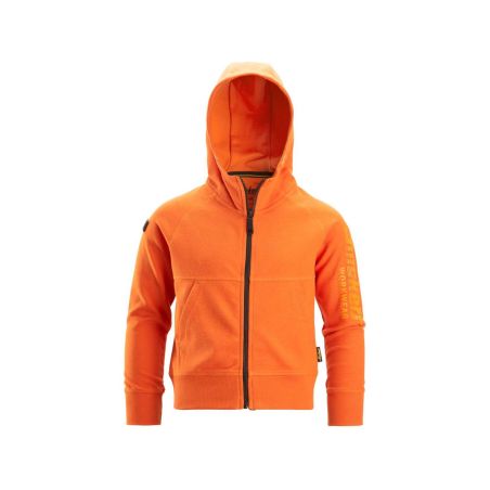 Mikina na zip s kapucí dětská oranžová - 1