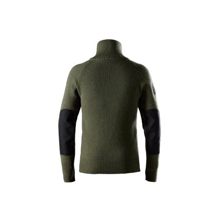 Vlněný svetr s půlzipem khaki - 2