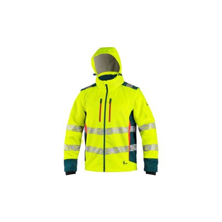 Bunda CXS BEDFORD, výstražná, pánská, softshell, žluto-petrolová - 29