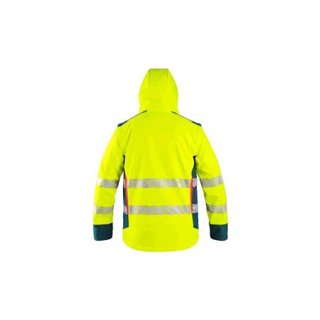 Bunda CXS BEDFORD, výstražná, pánská, softshell, žluto-petrolová - 30